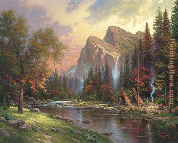 Mountains Declare his Glory painting - Thomas Kinkade Mountains Declare his Glory art painting